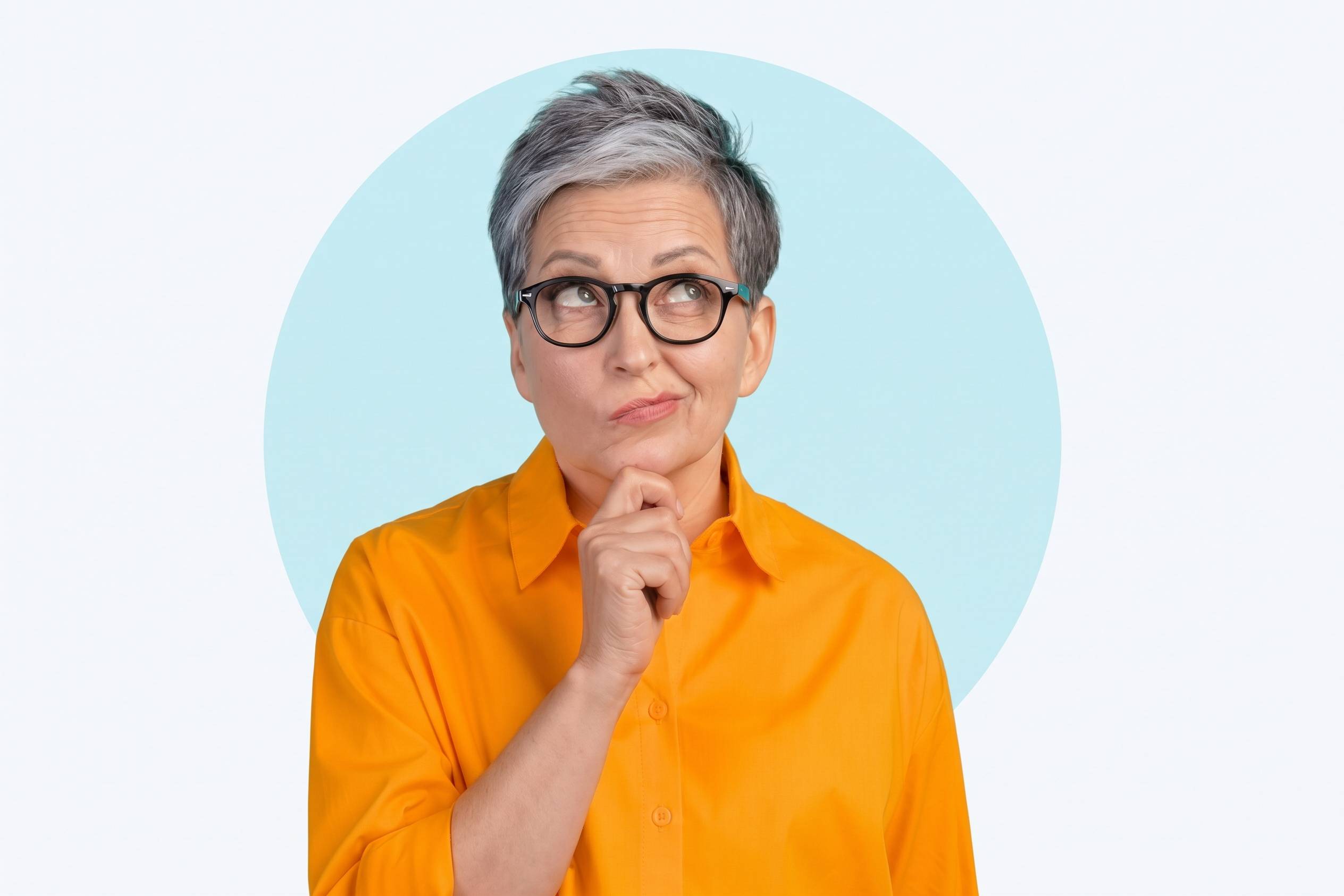 old woman thinking