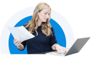 Woman doing some online research