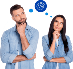 Couple thinking together to come up with wisest decision