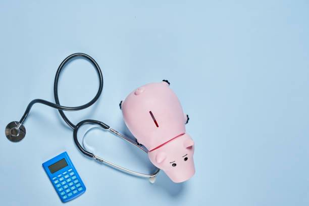 savings, stethoscope and calculator